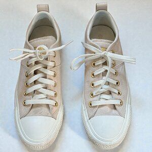 CONVERSE ALL STAR CHUCK TAYLOR MADISON CANVAS SNEAKERS BEIGE WHITE GOLD 7.5 NEW